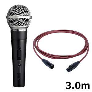 SM58SE�yPASSGO RED�}�C�N�P�[�u���Z�b�g(XLR-XLR)3.0m�z(��ԁE�X�C�b�`�t���_�C�i�~�b�N�}�C�N)(�������K�i2�N�ۏ�)(�V���A) SHURE (�V�i)