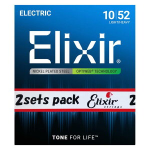 Electric Nickel Plated Steel with OPTIWEB Coating 2SET PACK #19077 (Light-Heavy Strings/10-52) ELIXIR (Vi)