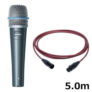 BETA 57A-J�yPASSGO RED�}�C�N�P�[�u���Z�b�g(XLR-XLR)5.0m�z(�������K�i2�N�ۏ�)(�V���A)(�_�C�i�~�b�N�}�C�N)(BETA57A) SHURE (�V�i)