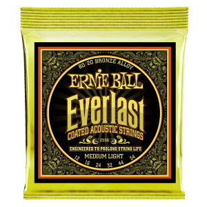 Everlast Coated 80/20 Bronze Alloy Acoustic Strings (#2556 Everlast Coated MEDIUM LIGHT) ERNIE BALL (�V�i)