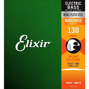 Nickel Plated Steel Bass Strings with ultra-thin NANOWEB Coating 5th/Low-B (130/Long) #15430 ELIXIR (Vi)
