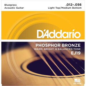 Phosphor Bronze Bluegrass Acoustic Guitar Strings EJ19 Light Top/Medium Bottom D�fAddario (�V�i)