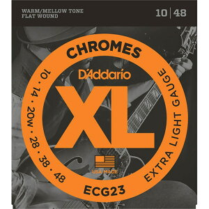 yNX}XZ[z Electric Guitar Strings XL Chromes Flat Wound ECG23 (Extra Light/10-48) DfAddario (Vi)