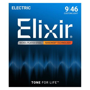 Electric Nickel Plated Steel with NANOWEB Coating #12027 (Custom Light/09-46) ELIXIR (Vi)