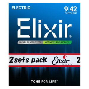 Electric Nickel Plated Steel with OPTIWEB Coating 2SET PACK #19002 (Super Light/09-42) ELIXIR (Vi)