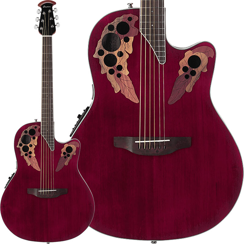 エレクトリックアコースティック ギター 定番キャンバス Ovation オベーション アコースティックギター Ruby Celebrity Red 価格 交渉 送料無料 Elite CE44-RR