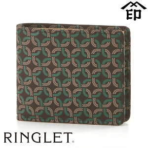 甲州印伝 ≪ 印傳屋 ≫ 8104 リングレット・札入れ和風 和装 贈り物 幾何学模様 財布 二つ折り財布 革小物 和小物 伝統工芸品 上原勇七