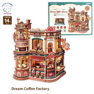 mocumo EAB02 コーヒー工場［ Dream Coffee Factory 組み立て 木製 コーヒー 工場 動くミニチュア おしゃ…