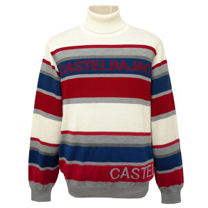 60%OFF 秋冬 カステルバジャック 薄手タートルネックセーター (白マルチ) (M)(L)(LL)SW*02723346110801【24/8/23】【ウール】【あたたか】【ボーダー】【CASTELBAJAC/メンズ/服/取扱店/アウトレット/ゴル