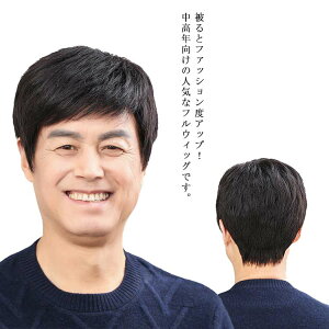 ウィッグ かつら メンズ フルウィッグ ヘアピース トップカバー 普段使い 通気性抜群 医療用 自然 耐熱 お年寄り用 男性用