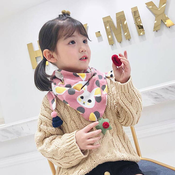 楽天市場 子供 マフラー 三角ストール スカーフ 子ども キッズストール ベビー キッズ 女の子 赤ちゃん 男の子 可愛い コットン ポンポン 暖かい 柔らかい 幼児 秋冬 タイツ よだれかけ スヌード ネックウォーマー カラフル 柄物 通学 通園 Ikeike0チェスト