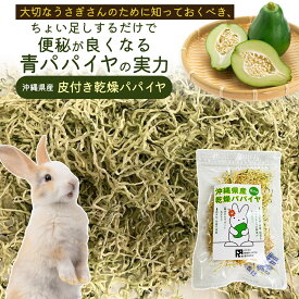 【楽天1位】＼大切なうさぎさんのために知っておくべき、ちょい足しするだけで便秘が良くなる青パパイヤの実力／1,000円ポッキリ送料無料 沖縄県産皮つき乾燥パパイヤ30g うさぎ用乾燥野菜 便秘改善 うさぎ健康 食物繊維 うさぎ便秘対策 消化サポート 無添加 無着色 毛玉ケア