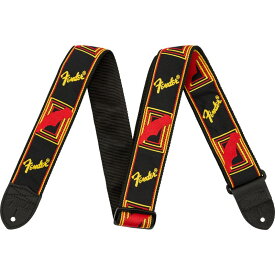 翌日配達 Fender USA 【ブラックフライデーセール】 Monogrammed Strap Black/Yellow/Red(#0990681500)