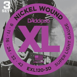 DfAddario XL Nickel EXL120-3D (3 Pack/09-42)