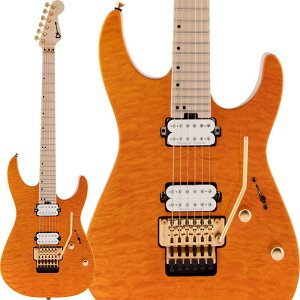Charvel Pro-Mod DK24 HH FR M Mahogany with Quilt Maple (Dark Amber/Maple)