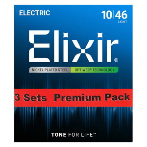 ELIXIR Electric Nickel Plated Steel with OPTIWEB Coating 3SET PACK #19052 (Light/10-46)