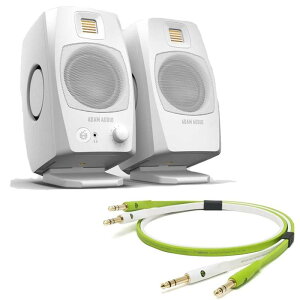 ADAM D3V White + OYAIDE�����i���I�[�f�B�I�P�[�u���Z�b�g(TRS-TRS 2.0m)(�y�A)(�������K�i)(�A�_��)(���j�^�[�X�s�[�J�[)(�z���C�g)(�I���C�f)