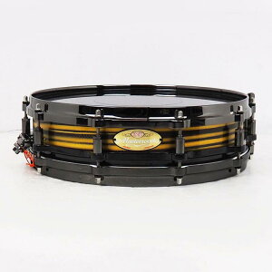 Pearl Masterworks Snare Drum 14x3.5 Free Floating -Gold Swirl on Black Carbon-yCPxyXn50NLOfz