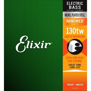 ELIXIR Nickel Plated Stell Bass Strings with ultra-thin NANOWEB Coating 5th/Low-B (130TW/Extra Long) #15433