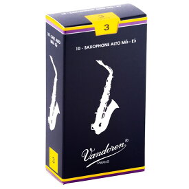 翌日配達 VANDOREN 《硬さ：3》アルトサックス用リード バンドレン Traditional(青箱) 【宅配便発送】【正規輸入品】