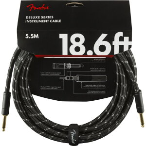 Fender USA Deluxe Series Instrument Cable Straight/Straight 18.6' (Black Tweed) (#0990820080)