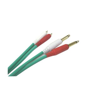 EXFORM COLOR TWIN CABLE 2RP-3.0M (RCA-PHONE 1�y�A) 3.0m (GREEN)