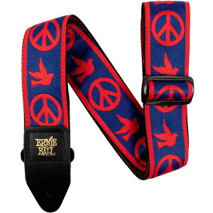 �����z�B ERNIE BALL �y�������Z�Z�[���z Red and Blue Peace Love Dove Jacquard Strap [#P04698]