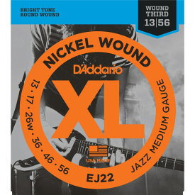D’Addario XL Nickel Electric Guitar Strings EJ22 (Jazz Medium/13-56)