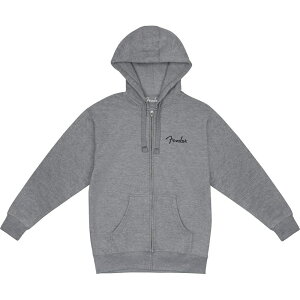 Fender USA yubNtCf[Z[z FENDER(R) SPAGHETTI SMALL LOGO ZIP FRONT HOODIE ATHLETIC GRAY (XL size)(#9113300606)