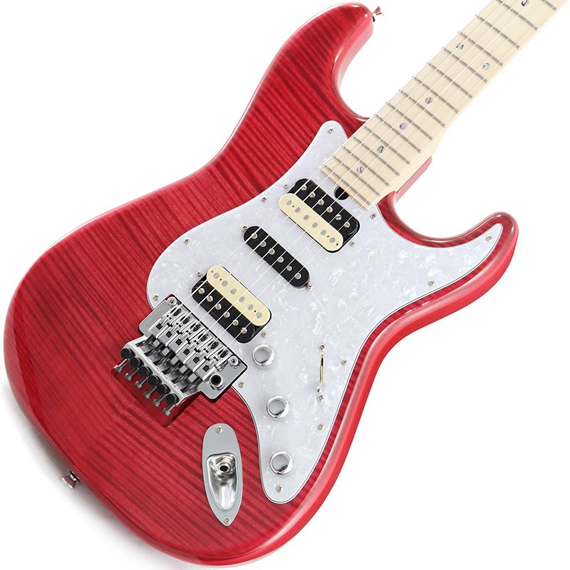 経典ブランド T's Guitars ST-22R (Trans Grade 5A Top Pink) Custom Flame ギター 