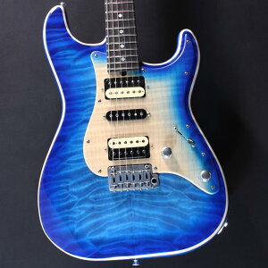 T�fs Guitars Ikebe 50th Anniversary ST-22 Selected 5A Quilted Maple Top (Trans Blue Burst) #033308