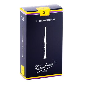 翌日配達 VANDOREN 《硬さ：3》B♭クラリネット用リード バンドレン Traditional(青箱)