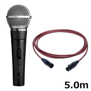 SHURE SM58SE�yPASSGO RED�}�C�N�P�[�u���Z�b�g(XLR-XLR)5.0m�z(��ԁE�X�C�b�`�t���_�C�i�~�b�N�}�C�N)(�������K�i2�N�ۏ�)(�V���A)