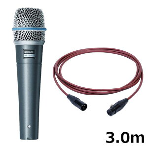 SHURE BETA 57A-J�yPASSGO RED�}�C�N�P�[�u���Z�b�g(XLR-XLR)3.0m�z(�������K�i2�N�ۏ�)(�V���A)(�_�C�i�~�b�N�}�C�N)(BETA57A)