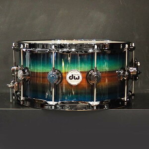 dw Collector's SonicPly Snare Drum 14x6.5 [Natural to Quick Royal Blue Burst over Horizontal Padauk]