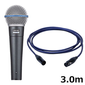 SHURE BETA 58A-J�yPASSGO BLUE�}�C�N�P�[�u���Z�b�g(XLR-XLR)3.0m�z(BETA58A)(�������K�i2�N�ۏ�)(�V���A)(�_�C�i�~�b�N�}�C�N)