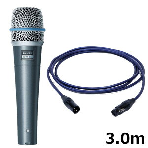SHURE BETA 57A-J�yPASSGO BLUE�}�C�N�P�[�u���Z�b�g(XLR-XLR)3.0m�z(�������K�i2�N�ۏ�)(�V���A)(�_�C�i�~�b�N�}�C�N)(BETA57A)