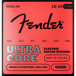 Fender USA ULTRACORE ELECTRIC GUITAR STRINGS NICKEL PLATED STEEL BALL END (1250R/10-46) 3 PACK (#0730250606)