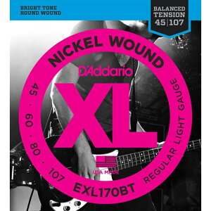 DfAddario EXL170BT Balanced Tension Nickel Wound Electric Bass Strings (Regular Light)