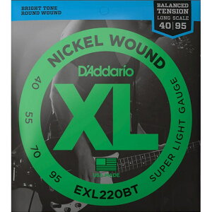 翌日配達 D’Addario EXL220BT Balanced Tension Nickel Wound Electric Bass Strings (Super Light)