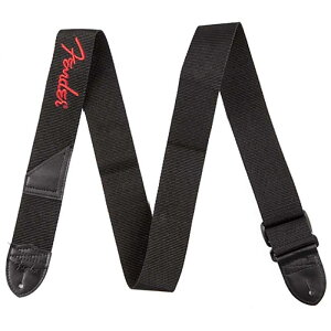 Fender USA yNX}XZ[z Fender Black Polyester Logo Straps (Black/Red) [0990662015]