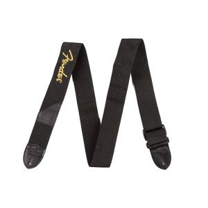 Fender USA Fender Black Polyester Logo Straps (Black/Yellow) [0990662070]