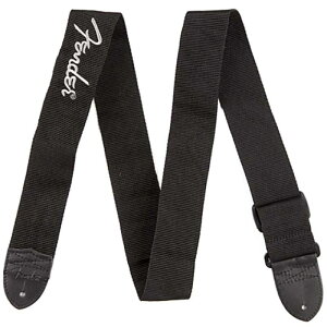 Fender USA Fender Black Polyester Logo Straps (Black/Gray) [0990662043]