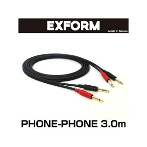 EXFORM STUDIO TWIN CABLE 2PP-3M-BLK (PHONE-PHONE 1yA) 3.0m
