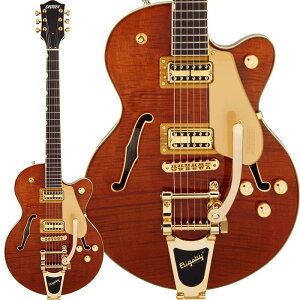 GRETSCH Electromatic LTD Flame Okoume Broadkaster Jr. Single Cut with Bigsby (Roundup Orange)