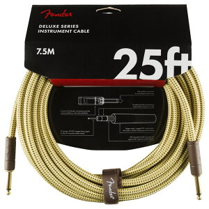 �����z�B Fender USA �y�Ẵ{�[�i�X�Z�[���z Deluxe Series Instrument Cable Straight/Straight 25' (Tweed)