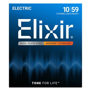 ELIXIR Electric Nickel Plated Steel with NANOWEB Coating #12074 (7-string Light-Heavy/10-59)