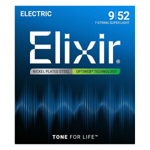 ELIXIR Electric Nickel Plated Steel with OPTIWEB Coating #19007 (7-string Super Light/09-52)