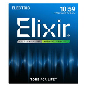 ELIXIR Electric Nickel Plated Steel with OPTIWEB Coating #19074 (7-string Light-Heavy/10-59)