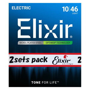 ELIXIR Electric Nickel Plated Steel with OPTIWEB Coating 2SET PACK #19052 (Light/10-46)